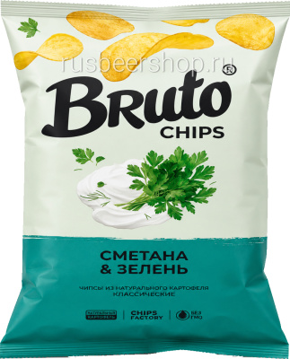 БРУТО КРАФТ Чипсы Сметана & Зелень